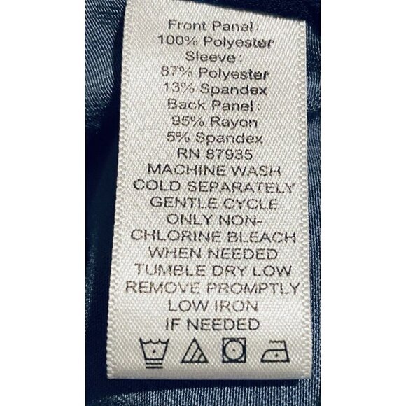 LOGO Lori Goldstein Jacket Womens Large Blue Watercolor Print Faux Suede Drapey - Picture 6 of 7